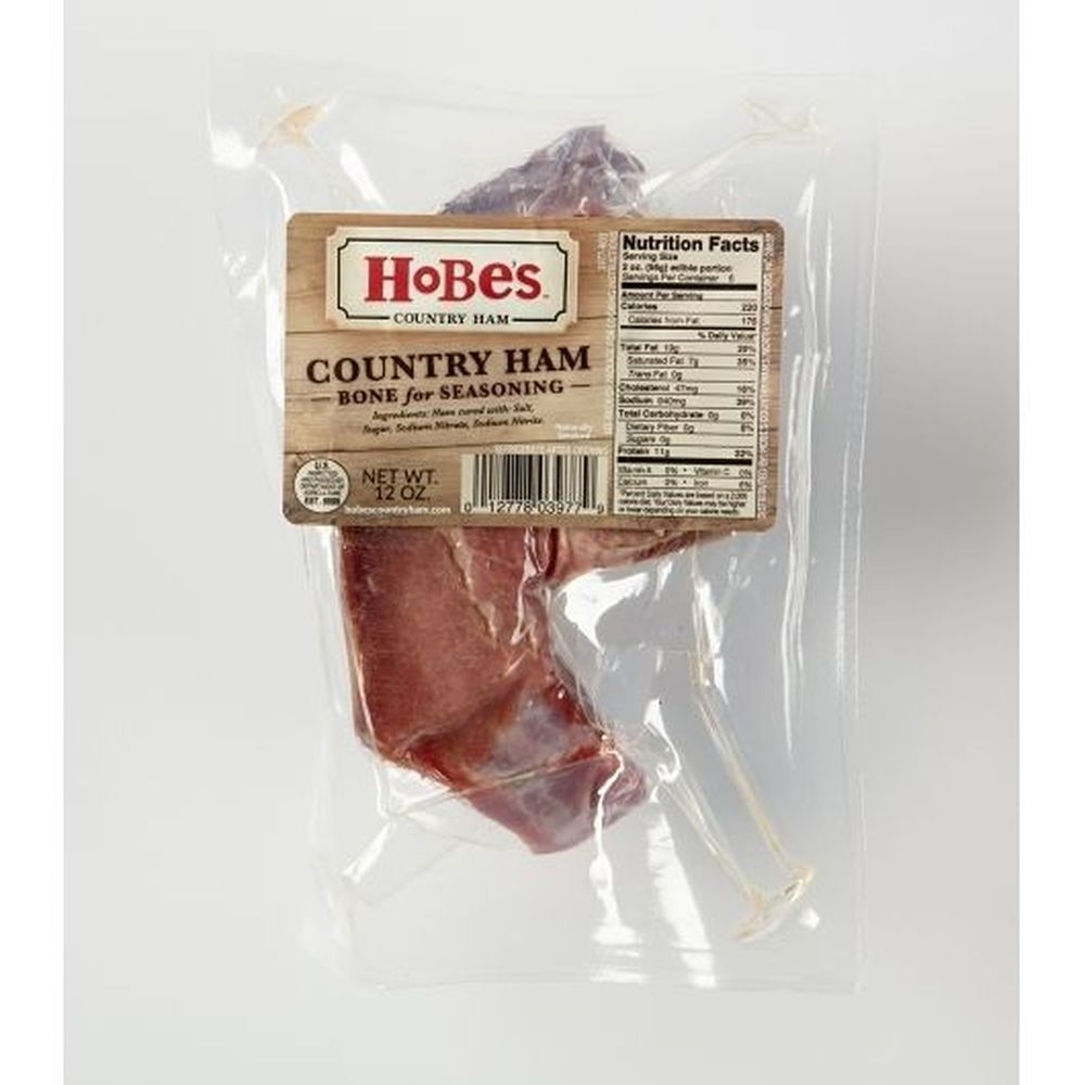 Hobes Country Ham Salt Cured and Smoked Ham Bone, 12 Ounce - 12 per case