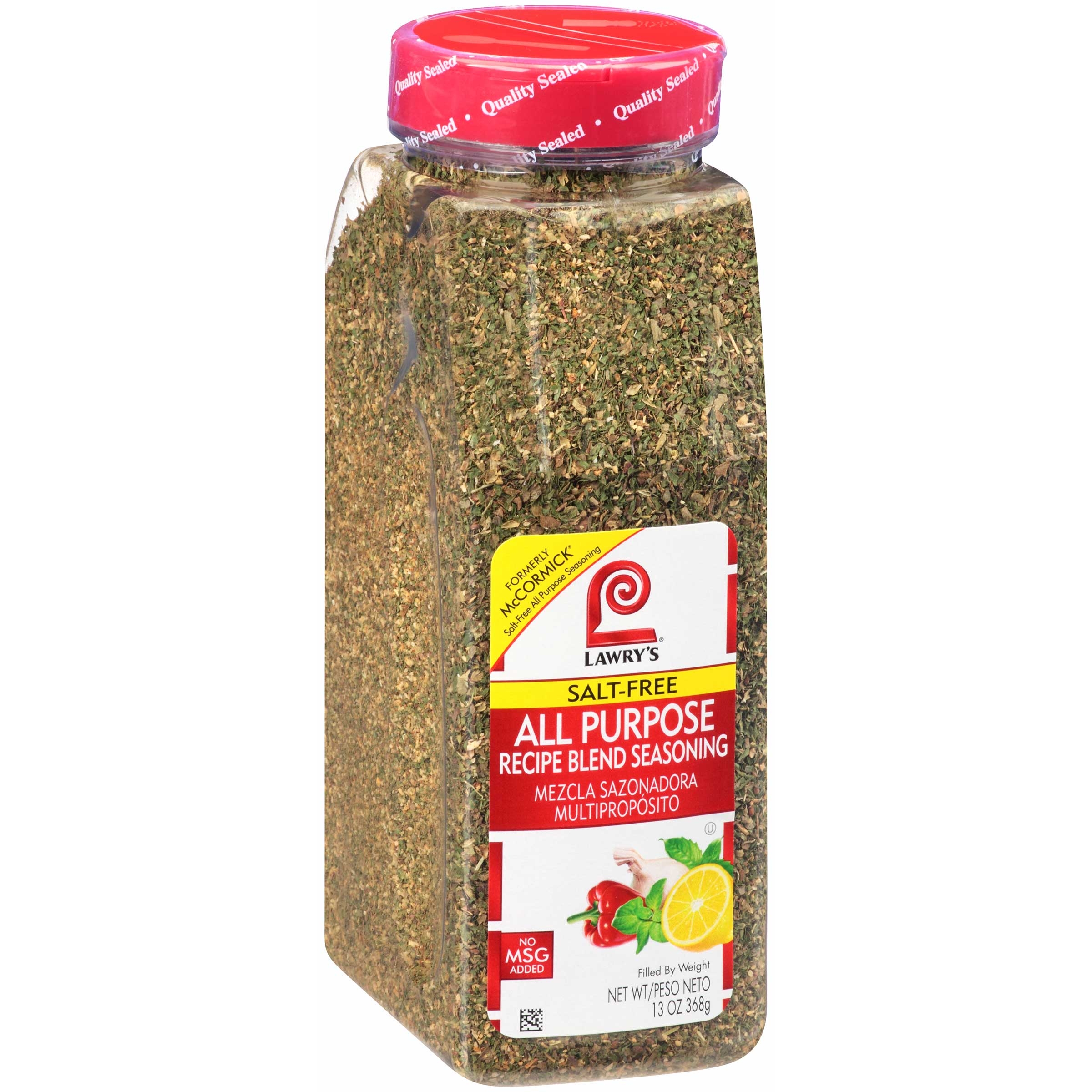 Lawry`s Salt Free All Purpose Recipe Blend Seasoning, 13 oz. -- 6 per case