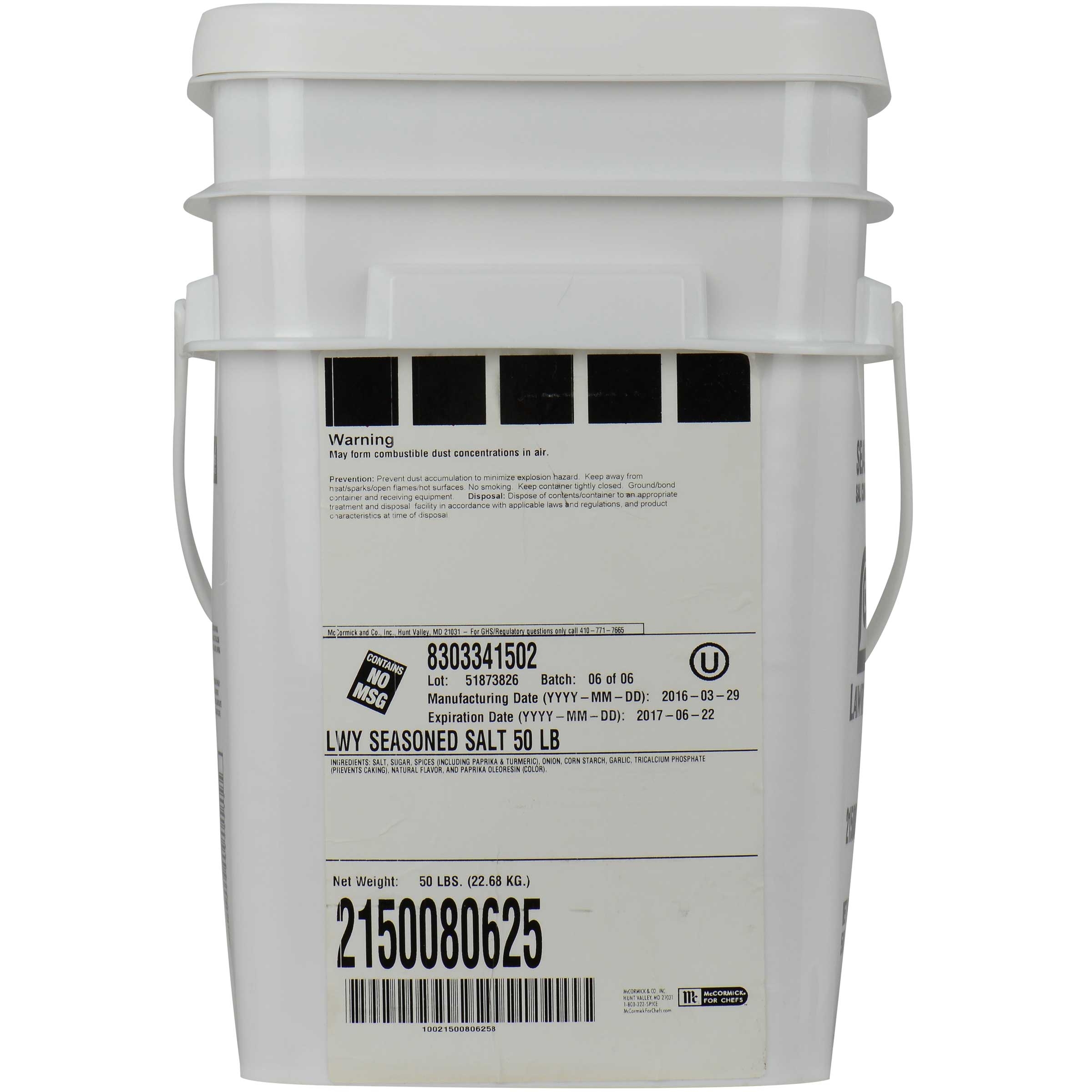 Lawry`s Seasoned Salt, 50 lb. pail