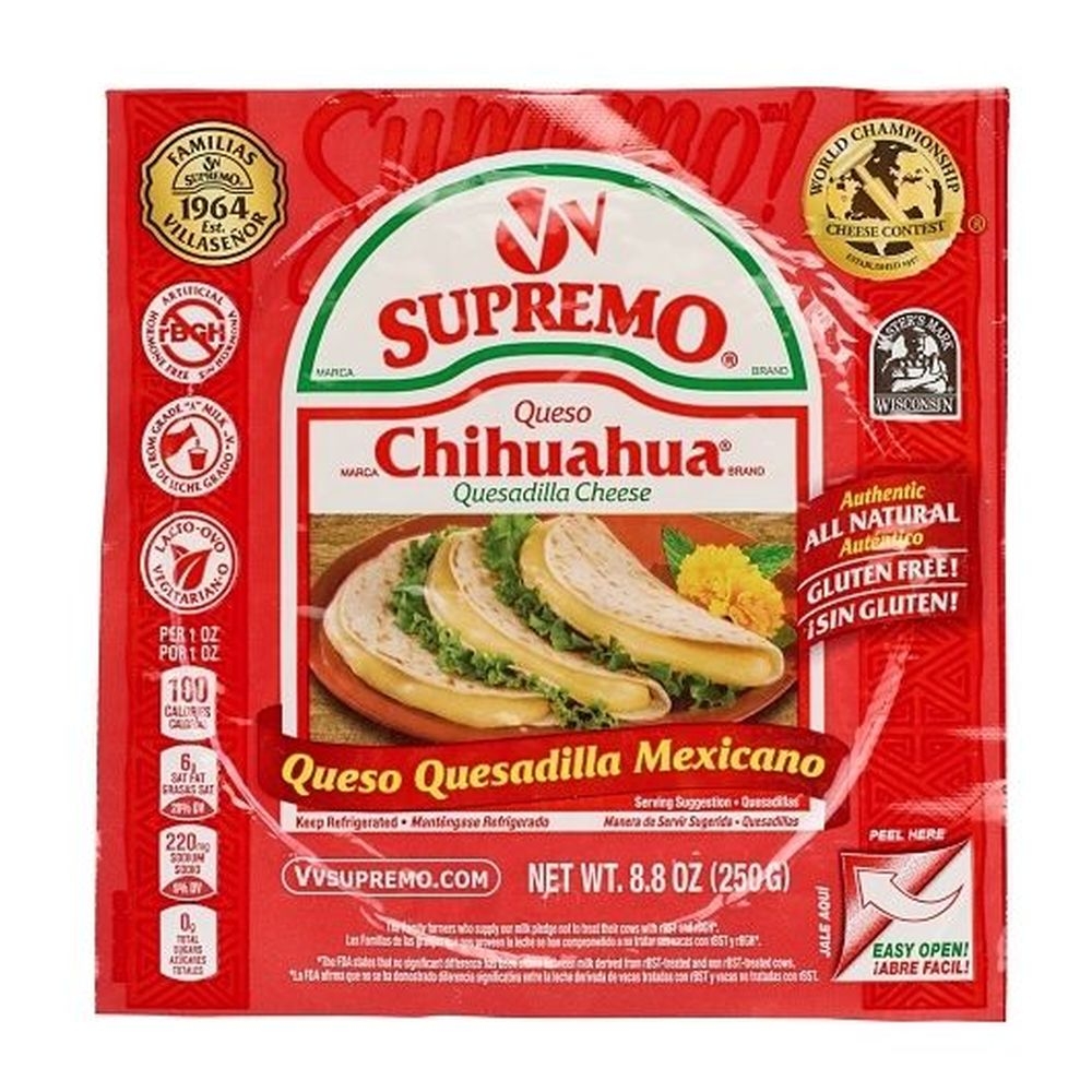 VV Supremo Mexican Style Quesadilla Sliced Cheese/Melting Cheese, 8.8 Ounce -- 10 per case