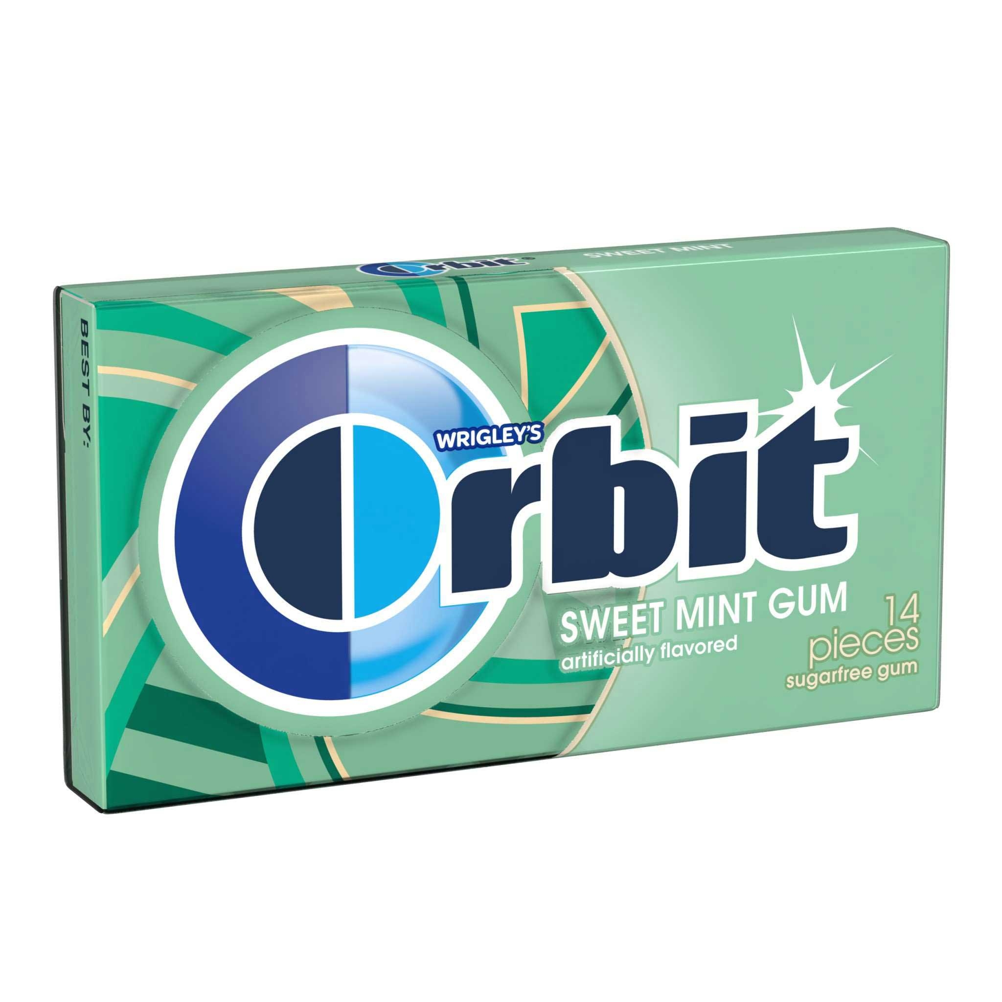 Wrigley Sweetmint Orbit Bubble Gum -- 144 per case.