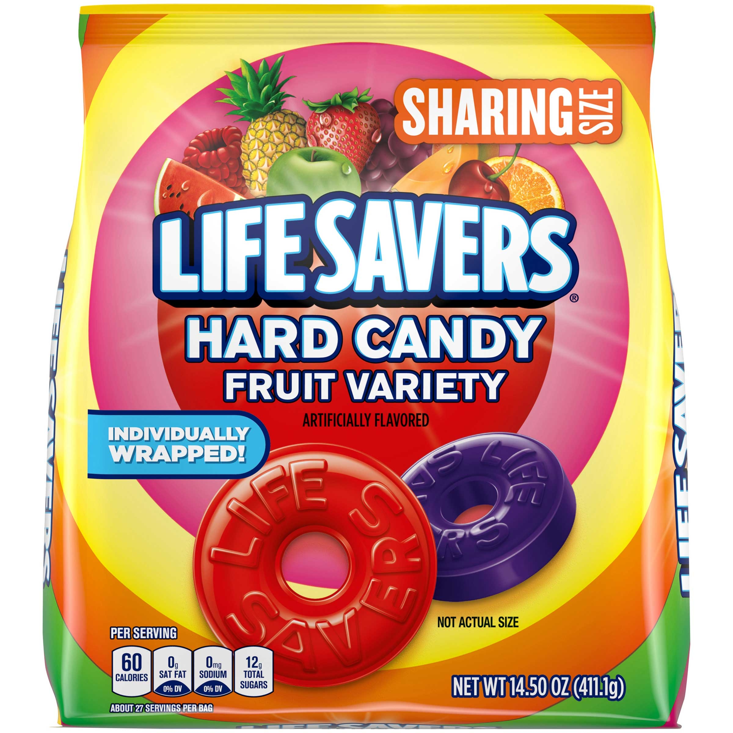 Lifesavers Variety Fruit Hard Candy, 14.5 Ounce Stand Up Pouch -- 6 per case