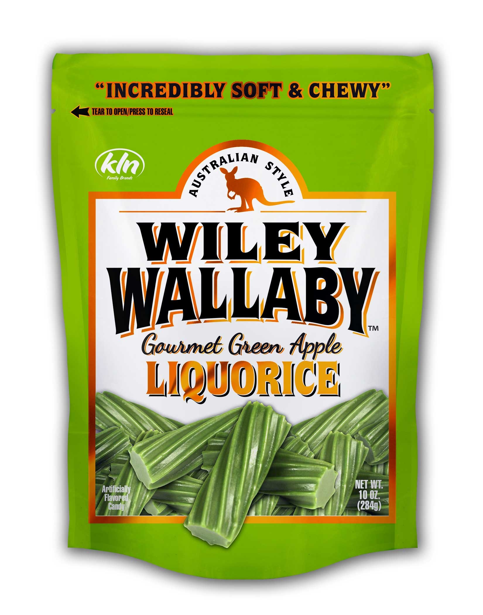 Wiley Wallaby Green Apple Liquorice, 10 Ounce -- 10 per case.