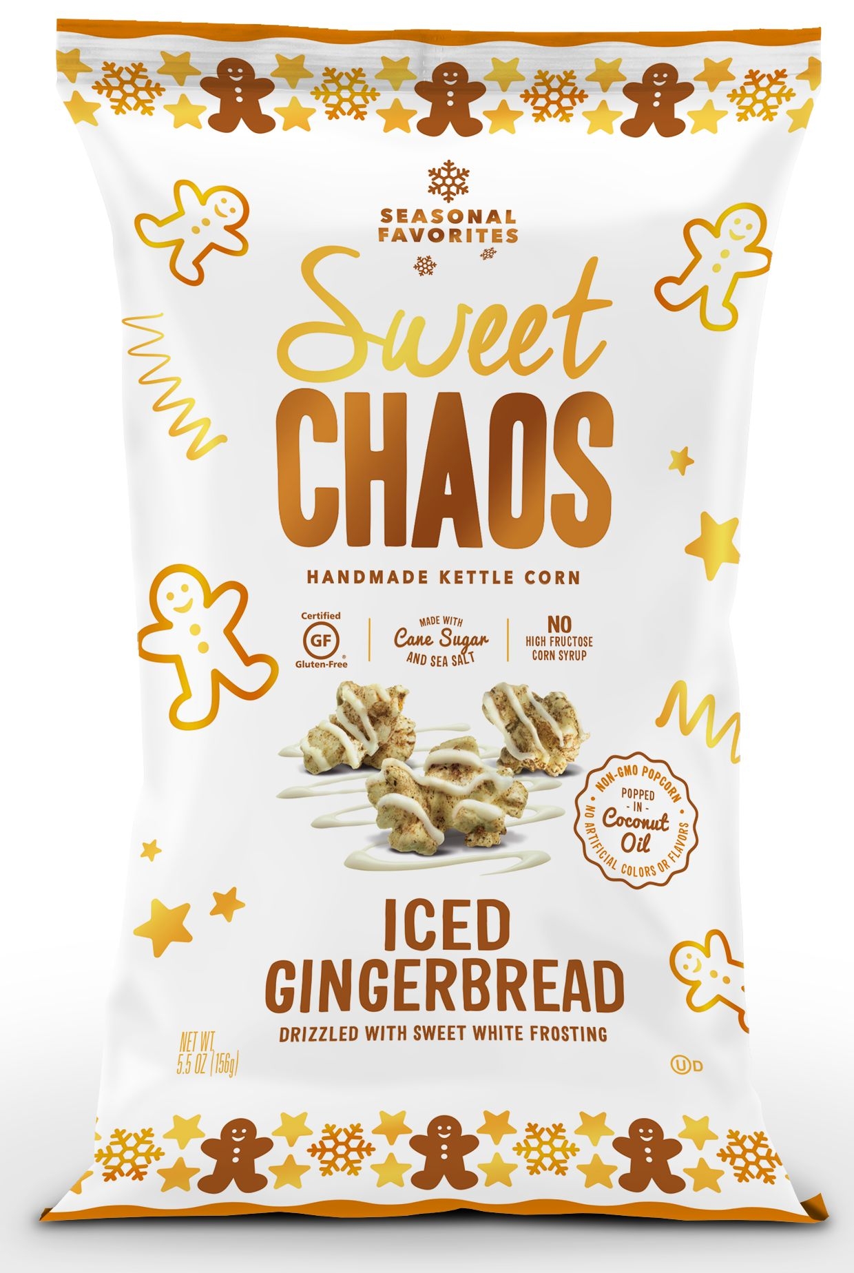 Kennys Sweet Chaos Iced Gingerbread Kettle Corn, 5.5 Ounce -- 12 per case