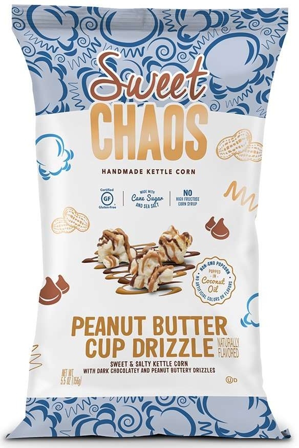 Sweet Chaos Sweet and Salty Kettle Corn with Dark Chocolatey and Peanut Buttery Drizzle, 5.5 Ounce -- 12 per case
