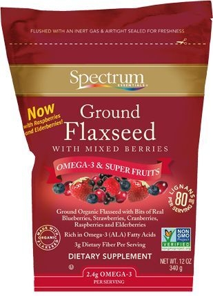 Spectrum Ground Flaxseed with Mixed Berries, 12 Ounce -- 12 per case