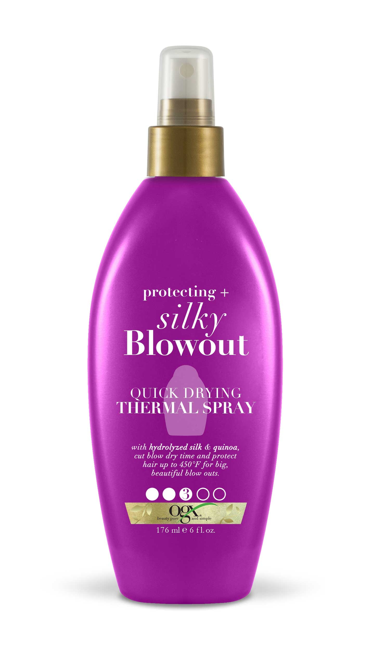 OGX Silky Blowout Quick Dry Thermal Spray, 6 Fluid Ounce -- 6 per case.
