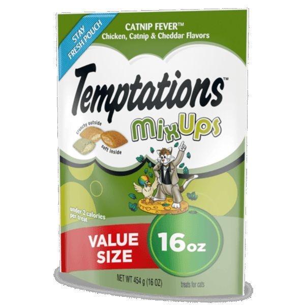 Whiskas Temptations MixUps Catnip Fever Cat Treats, 16 Ounce -- 4 per case