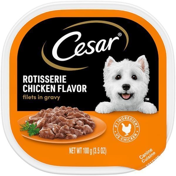 Cesar Fillets in Gravy Rotisserie Chicken Flavor Wet Dog Food, 3.5 Ounce -- 24 per case