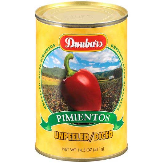 Dunbar Diced Unpeeled Pimientos, 14.4 Ounce -- 24 per case