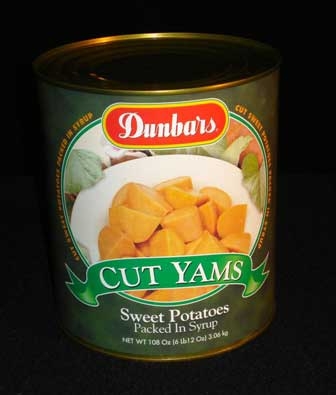 Dunbars Fancy Cut Sweet Potatoes - no. 10 can, 6 cans per case