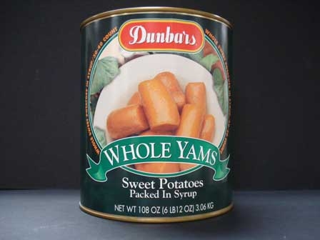 Dunbars Whole Sweet Potato - no. 10 can, 6 cans per case