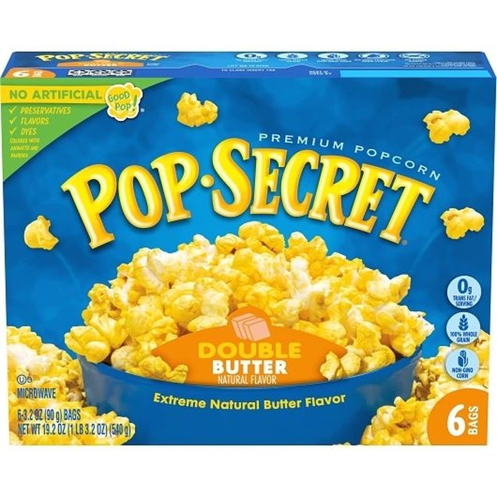 Pop Secret Share Size Double Butter Flavor Microwave Popcorn, 19.2 Ounce - 6 per case