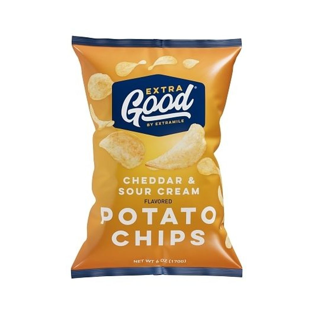 Extragood Cheddar and Sour Cream Potato Chips, 6 Ounce -- 12 per case