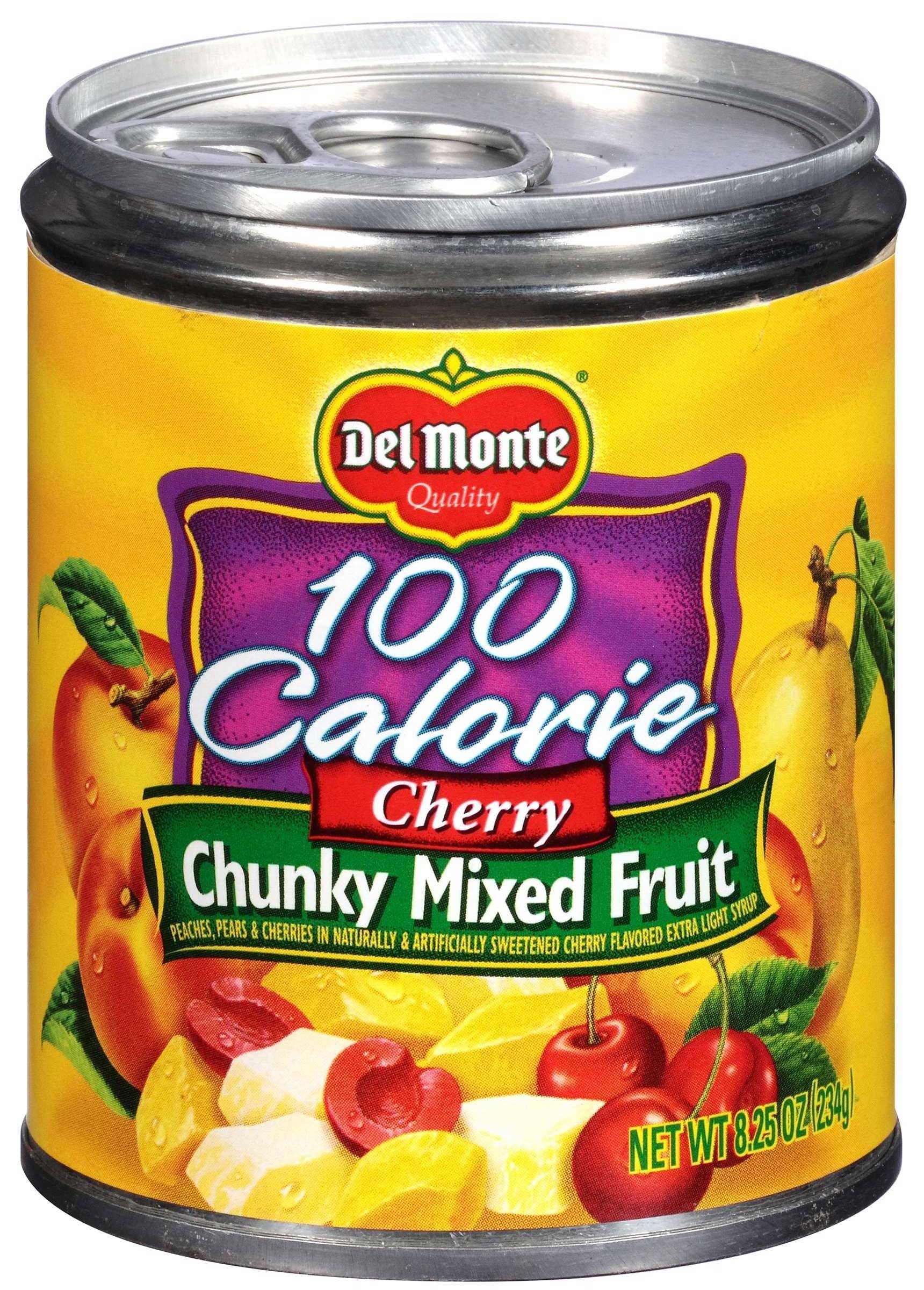 Del Monte 100 Calorie Cherry Chunky Mixed Fruit, 8.25 Ounce Pull Top Cans -- 12 per case