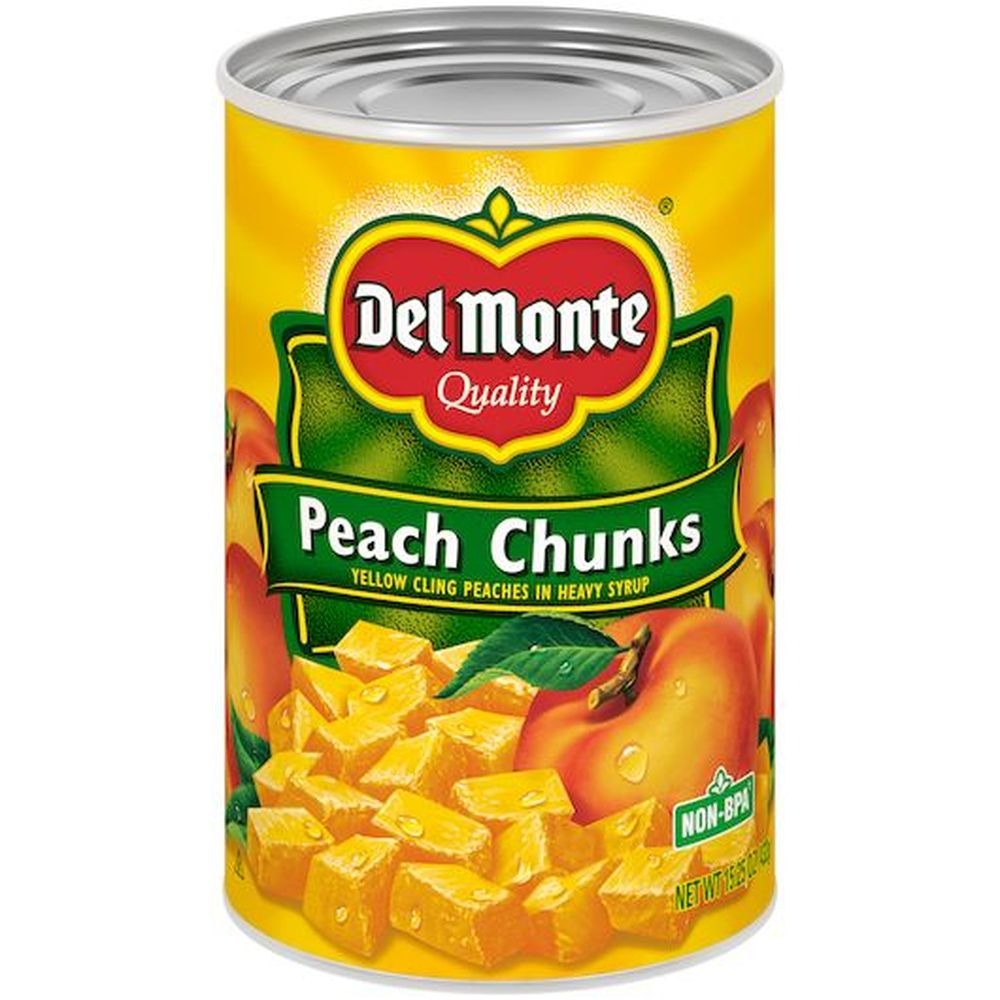 Del Monte Yellow Cling Peach Chunks in Heavy Syrup, 15.25 Ounce Can -- 12 per case