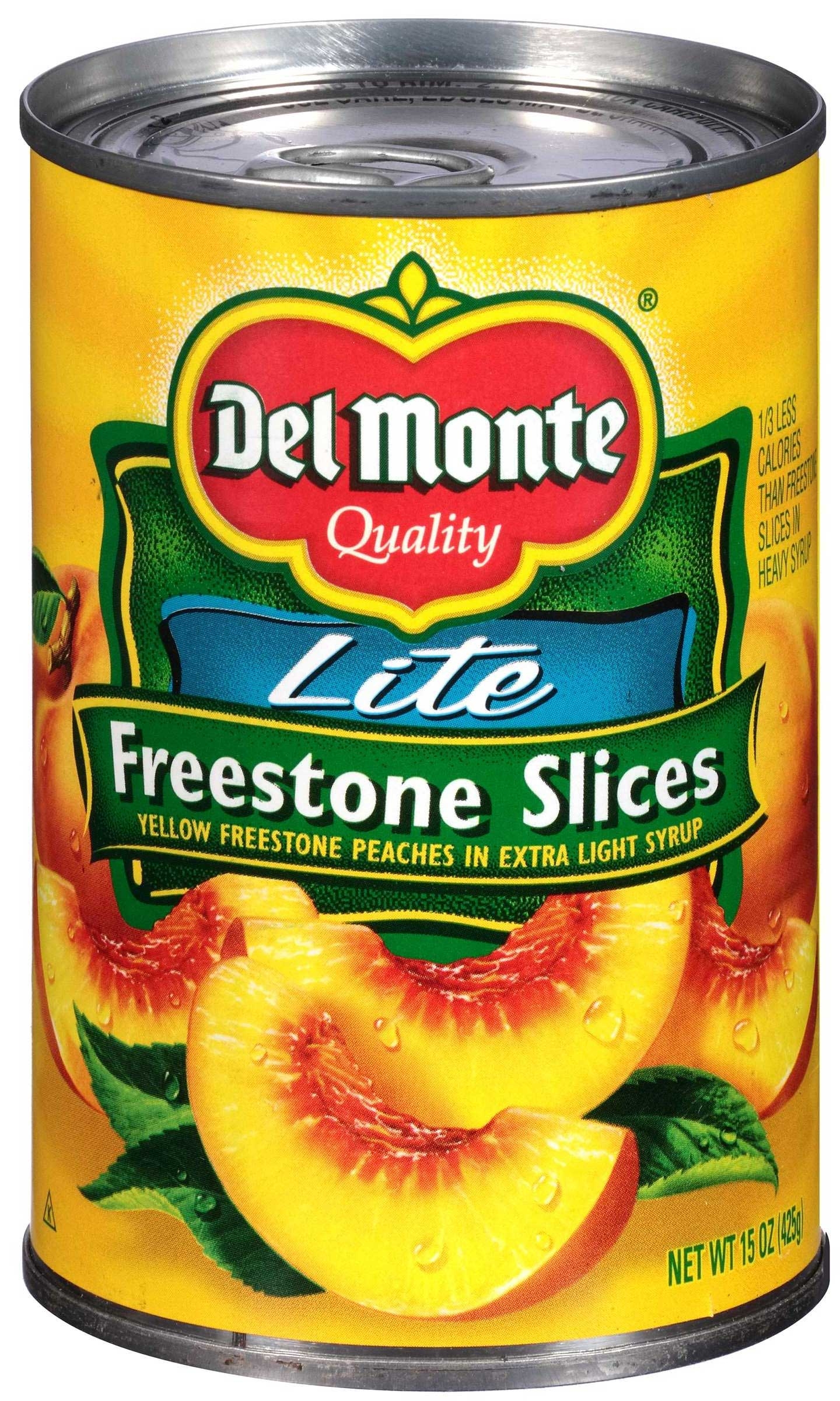 Del Monte Lite Freestone Sliced Peaches in Extra Light Syrup, 15 Ounce Can -- 12 per case