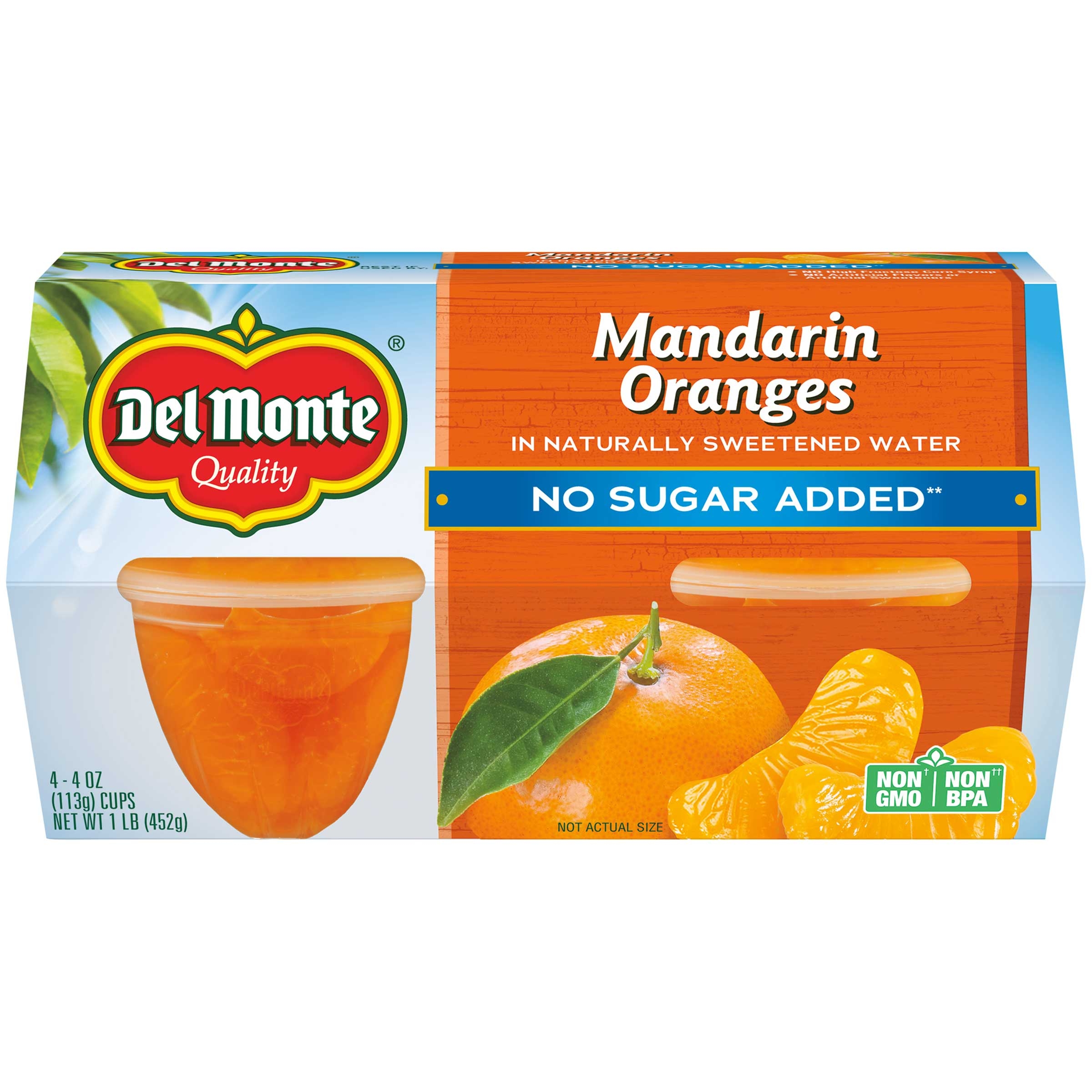 Del Monte Mandarin Oranges Fruit Cup, 4 Ounce -- 6 per case.