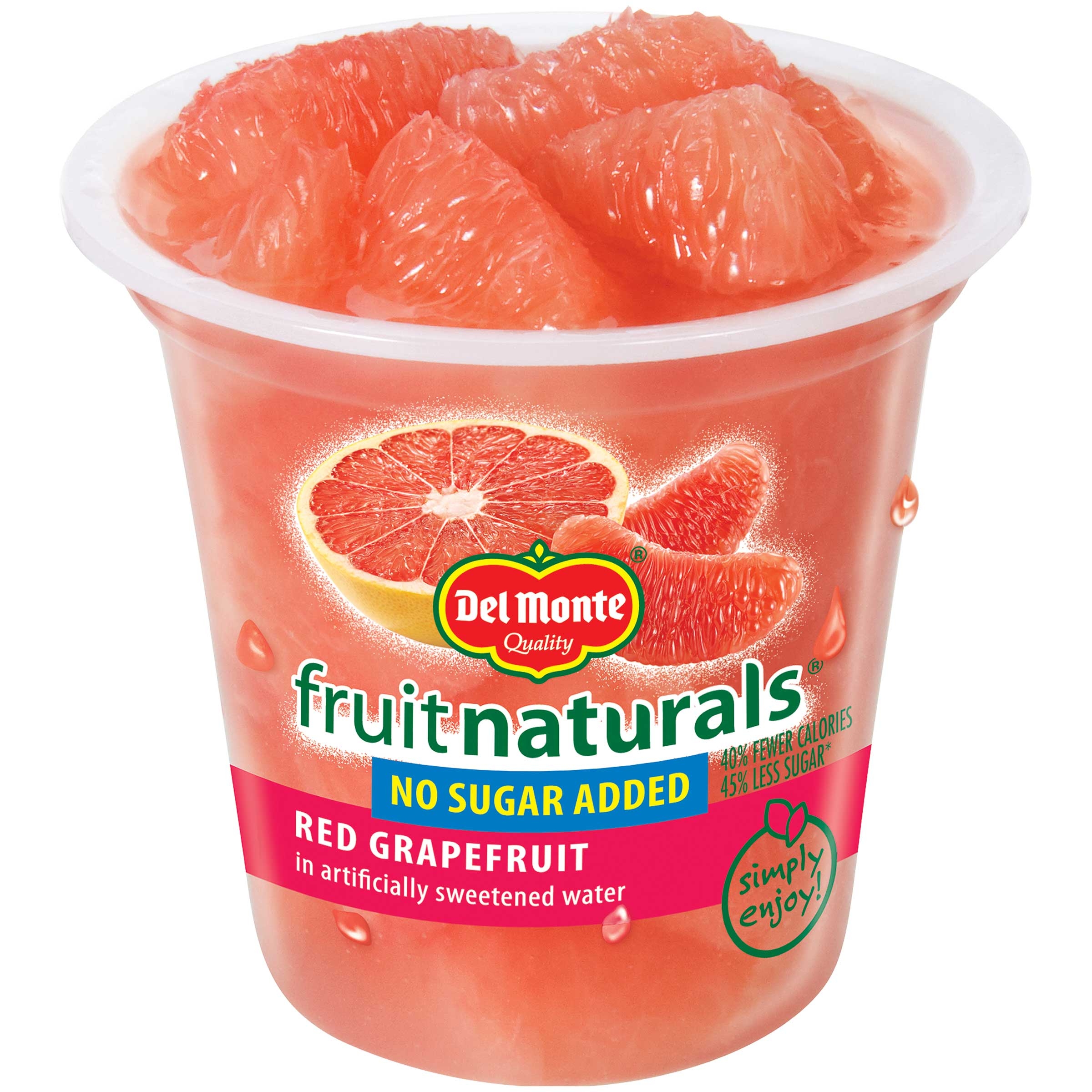 Del Monte Fruit Naturals No Sugar Added Red Grapefruit, 6.5 Ounce -- 12 per case.