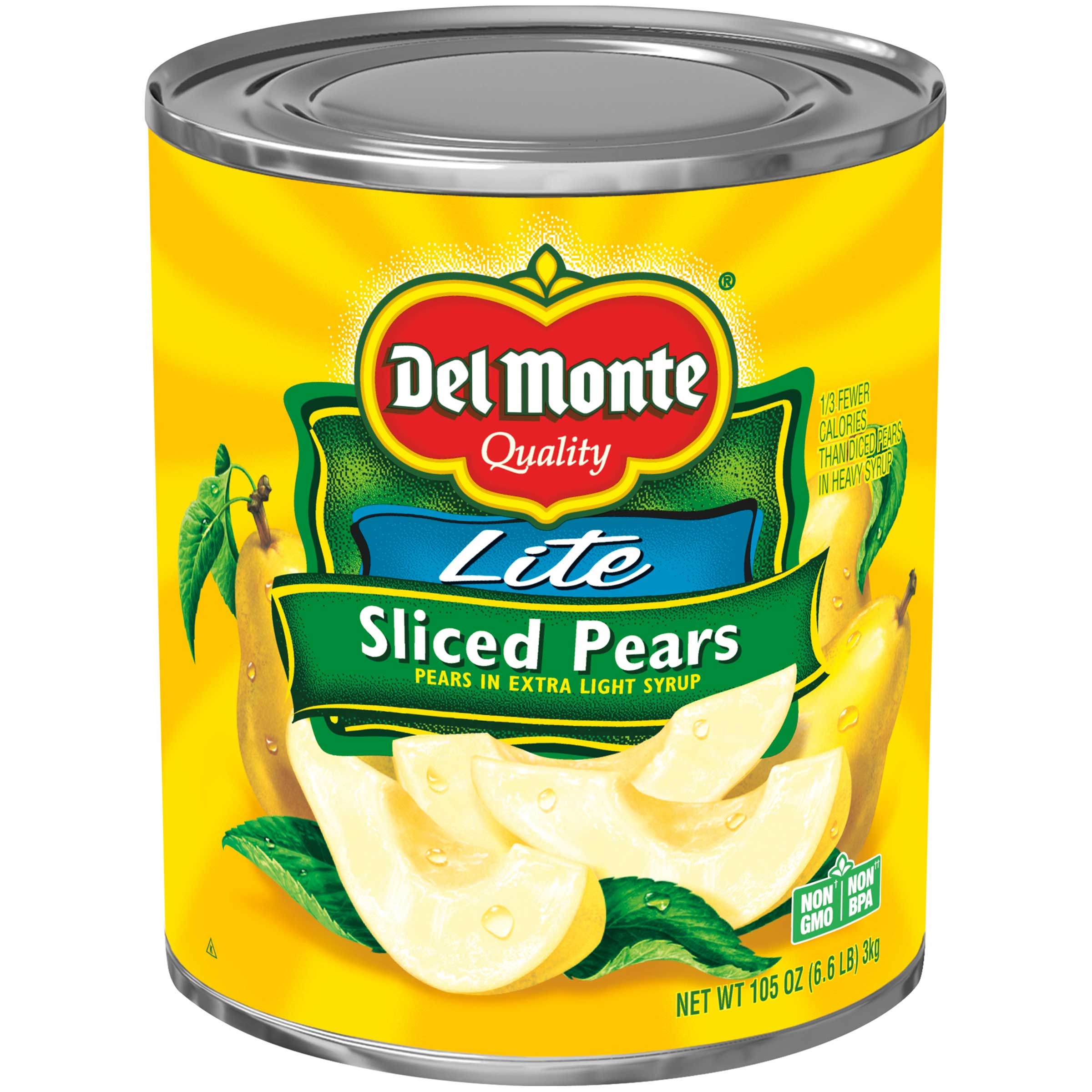 Del Monte Sliced Pears in Extra Light Syrup, 105 Ounce Can -- 6 per case.