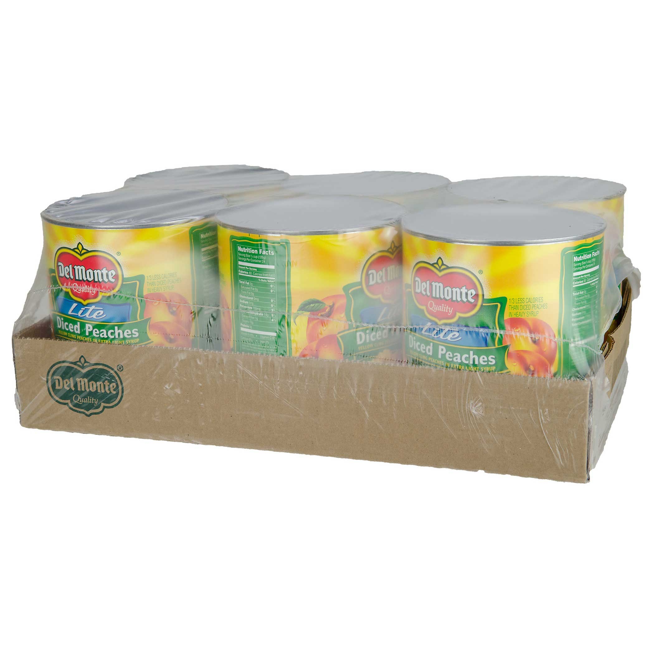Del Monte Usda Diced Peaches in Extra Light Syrup, 105 Ounce Can -- 6 per case.