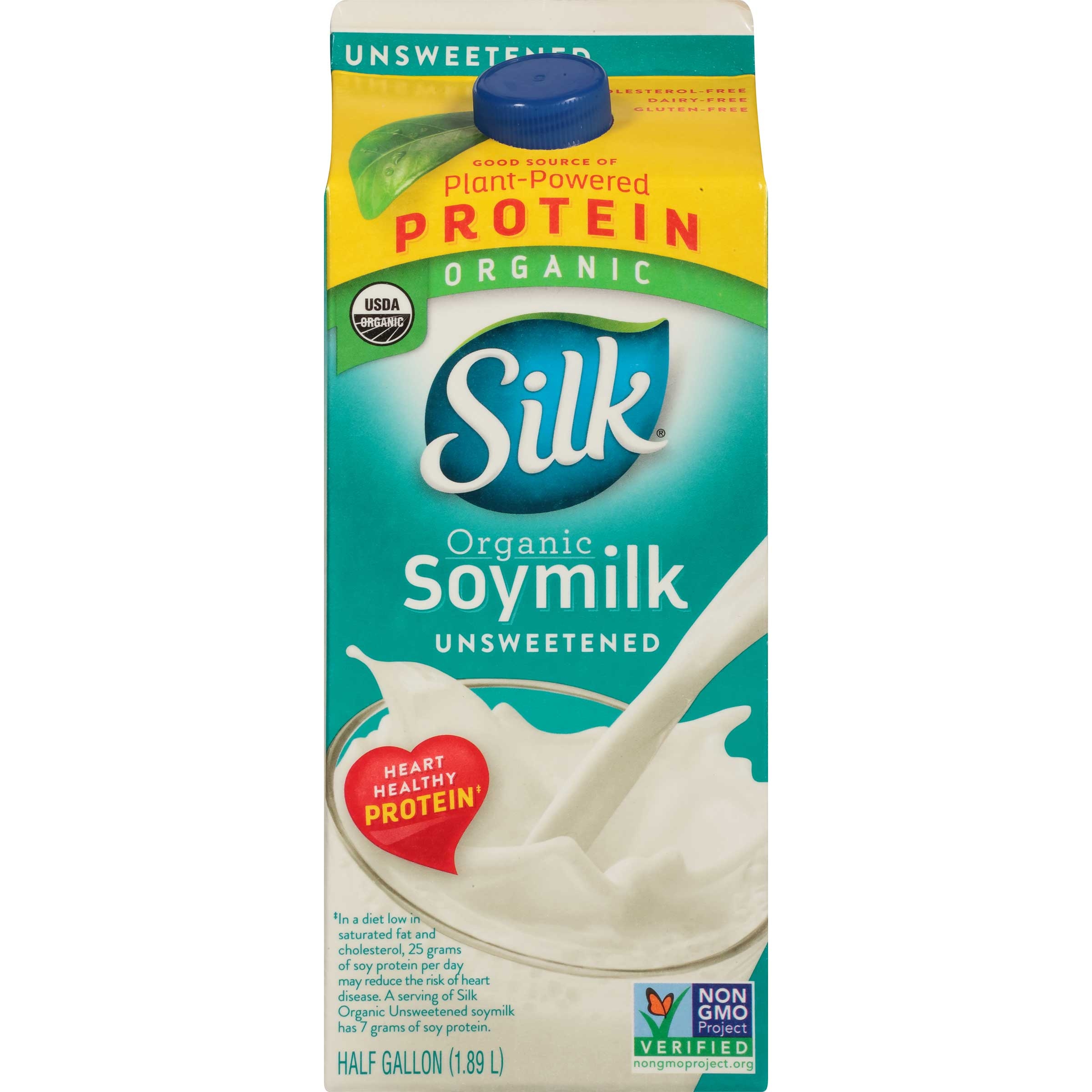 Silk Organic Unsweet Soymilk, 64 Ounce -- 6 per case