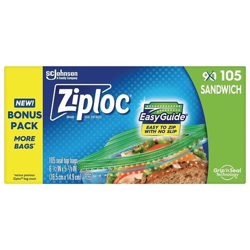 Ziploc Sandwich Bag, 105 count -- 12 per case