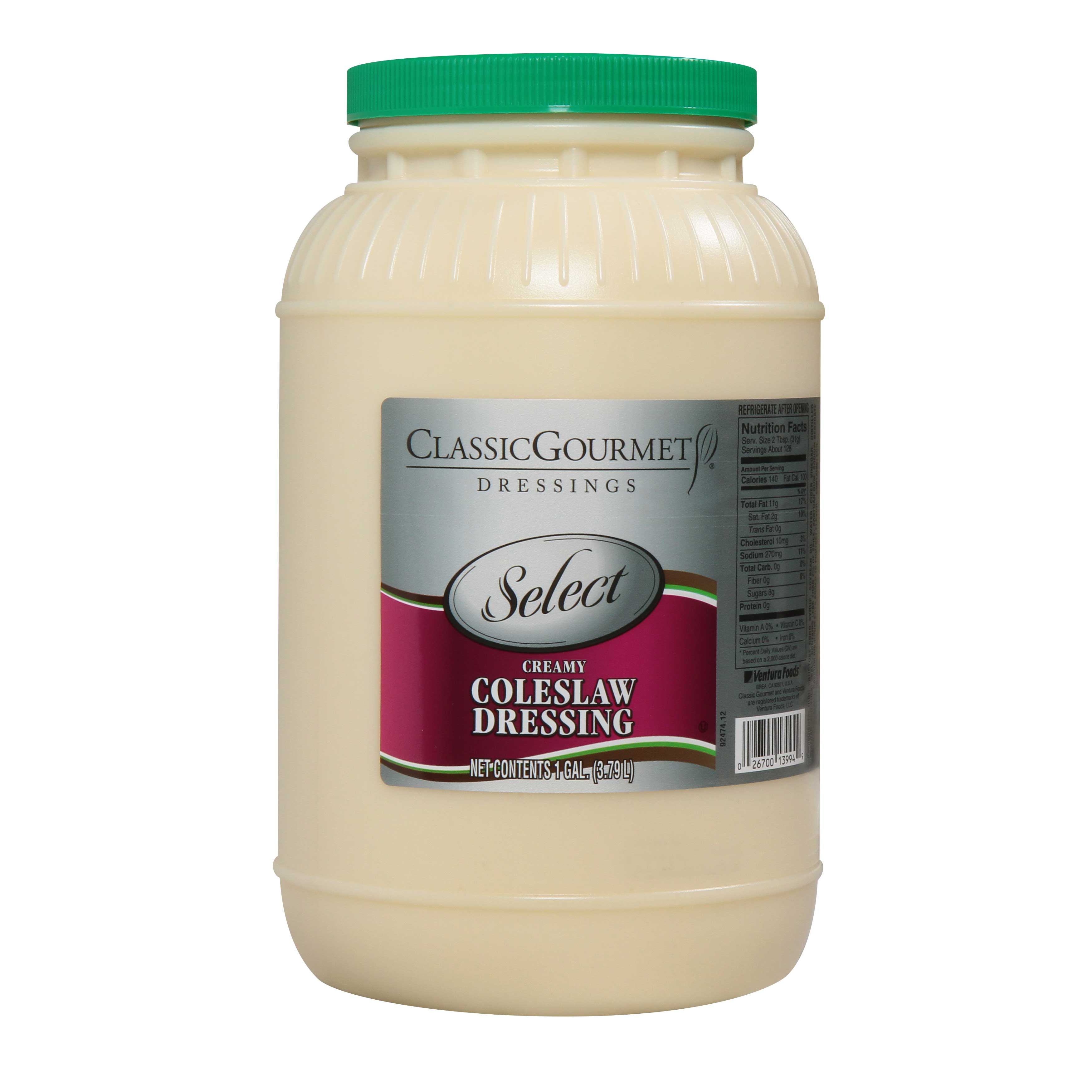 Ventura Foods Classic Gourmet Select Creamy Coleslaw Salad Dressing, 1 Gallon -- 4 per case.