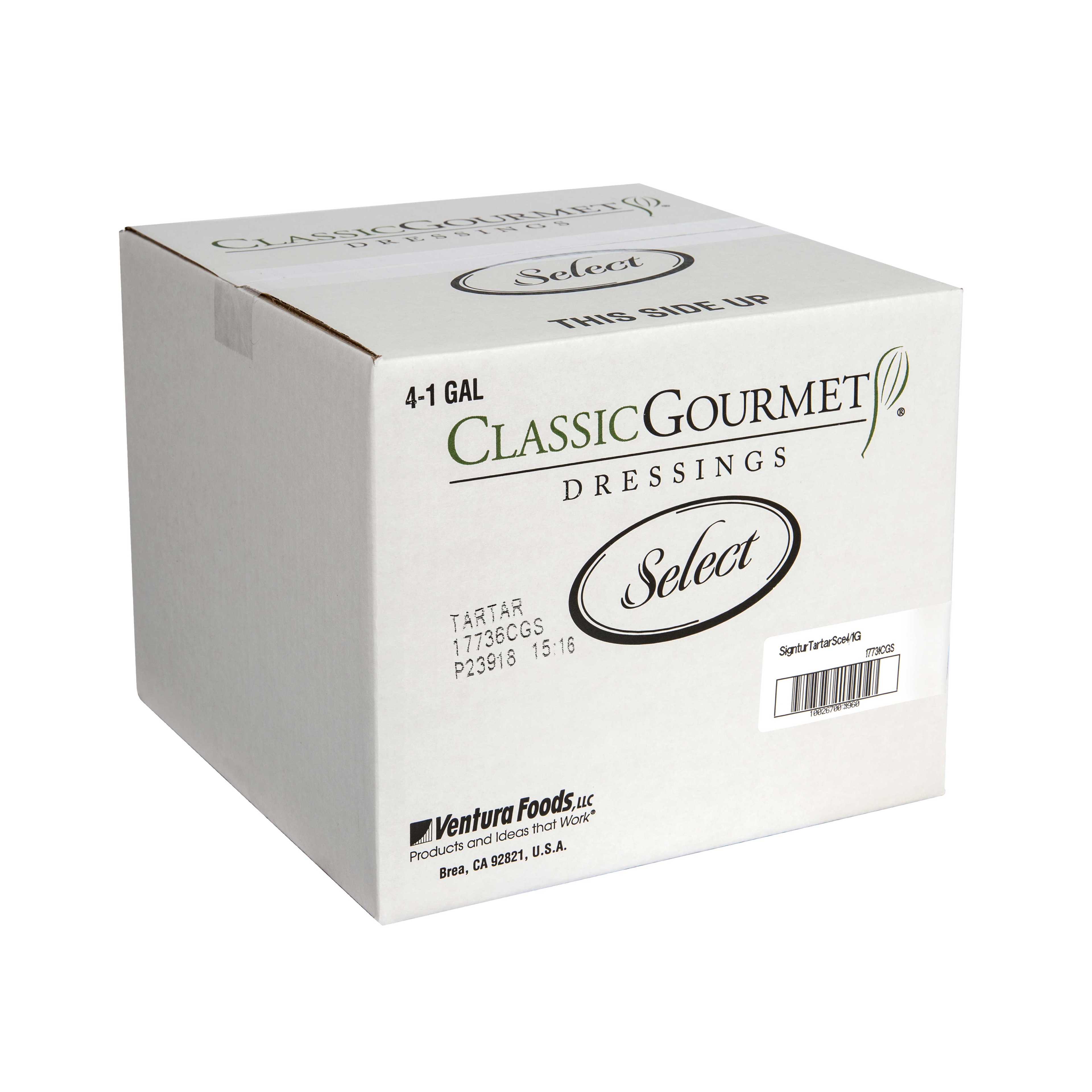 Ventura Foods Classic Gourmet Select Signature Tartar Sauce, 4 Gallon.