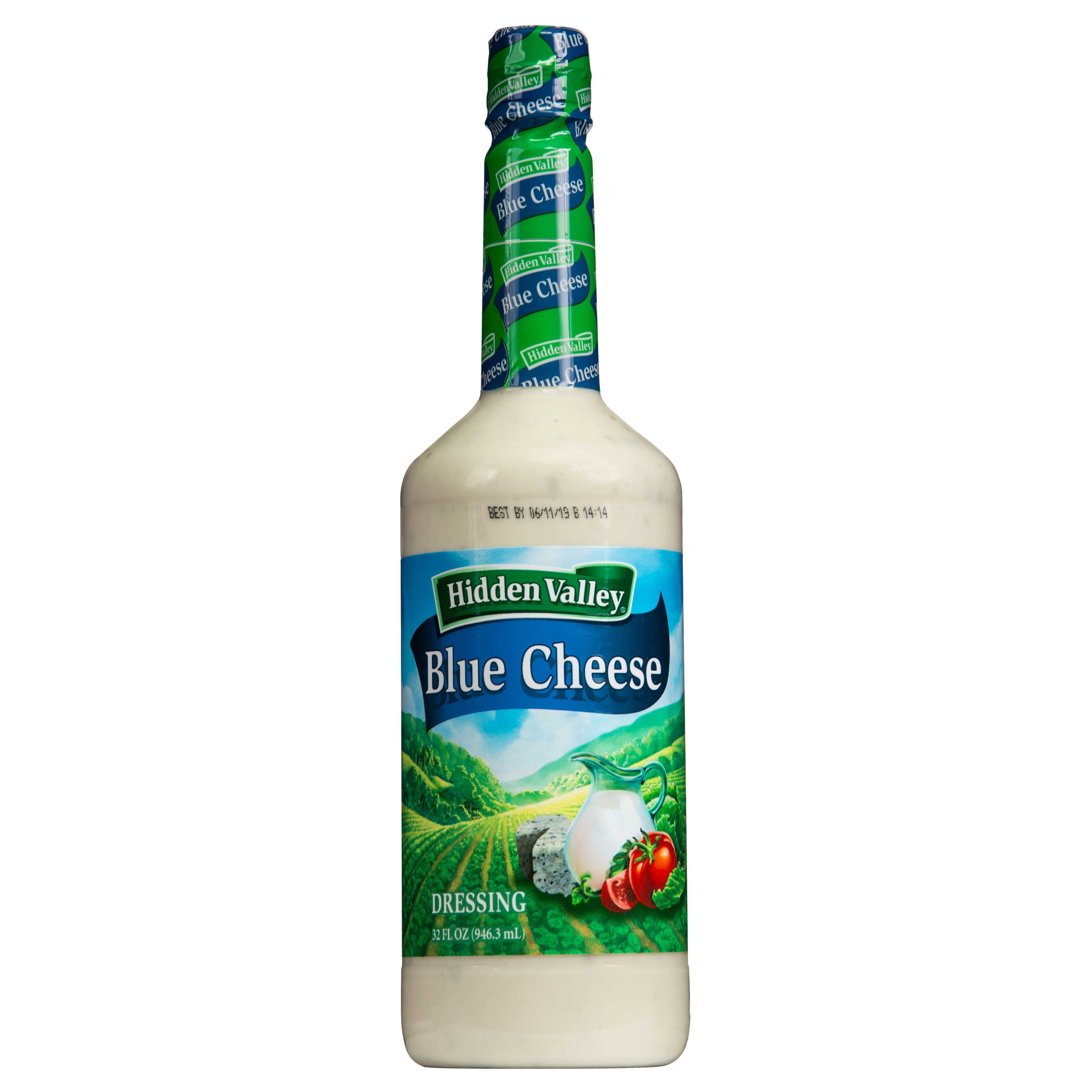 Hidden Valley Blue Cheese Dressing, 32 Ounce Pour Bottle -- 6 per case.