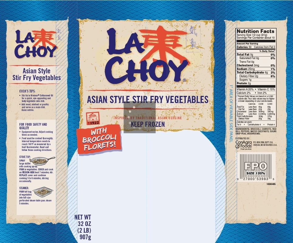 Conagra Lachoy Entree Orie and Asian Stirfry Vegetable, 2 Pound -- 6 per case.