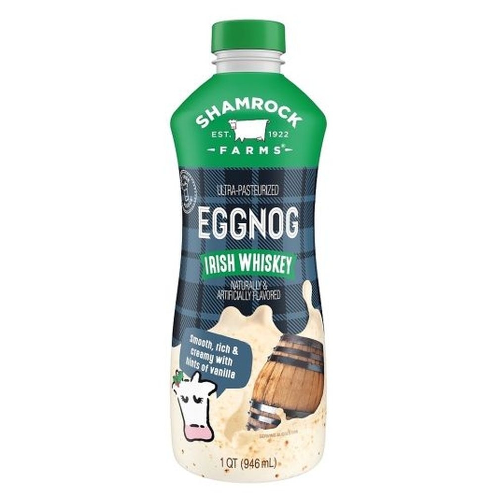 Shamrock Farms Irish Whiskey Flavored Ultra Pasteurized Eggnog, 32 Ounce -- 6 per case