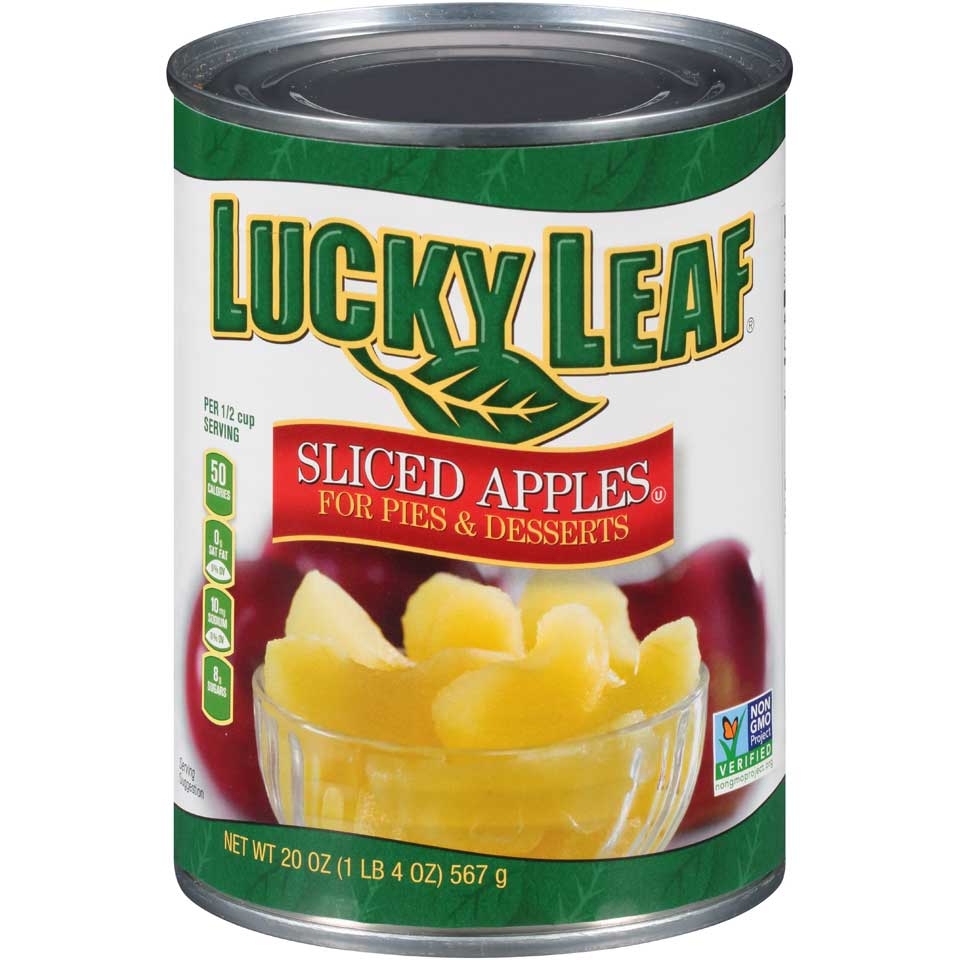Knouse Foods Lucky Leaf Sliced Apple, 20 Ounce -- 12 per case.