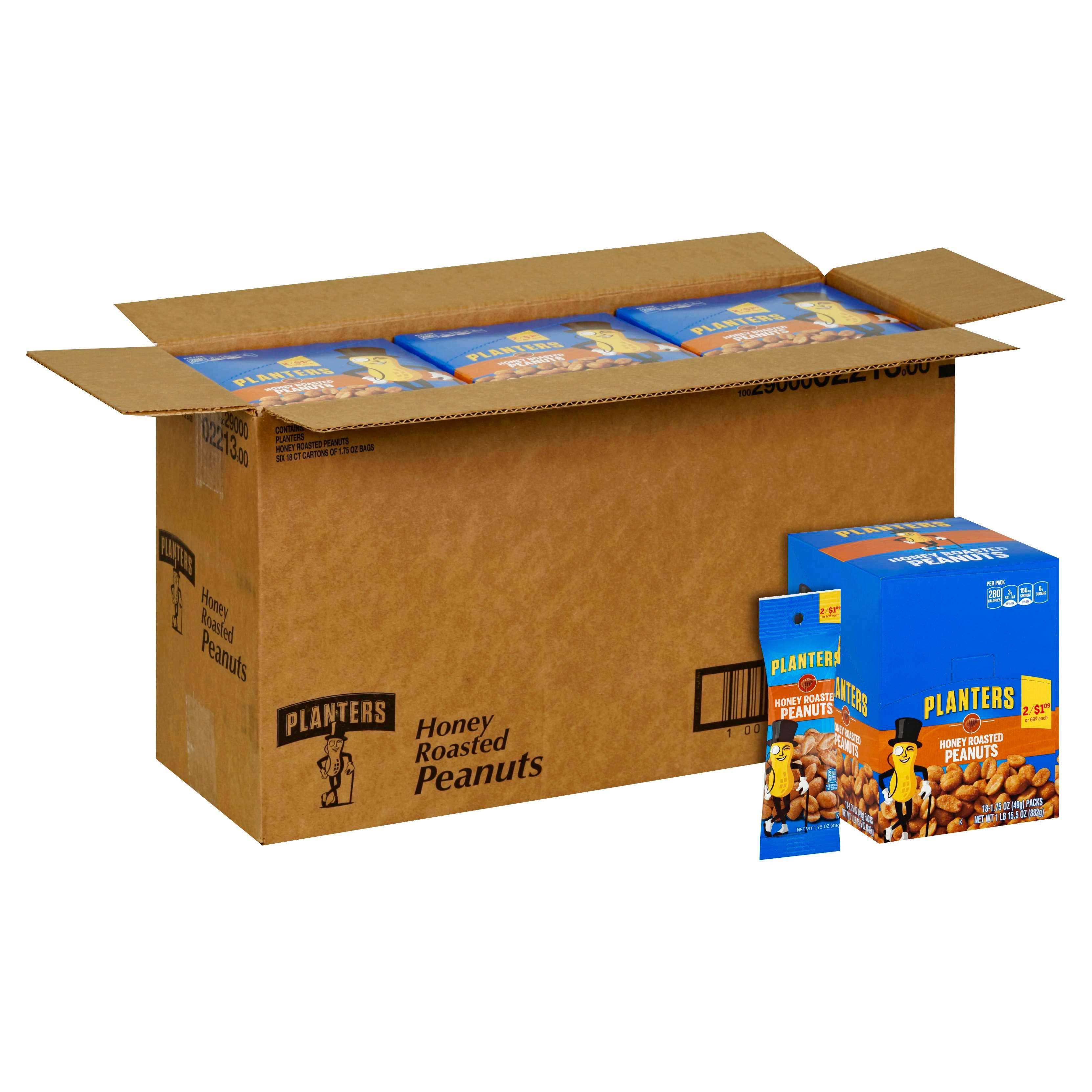 Planters Honey Roasted Peanuts, 1.75 Ounce -- 108 per case.