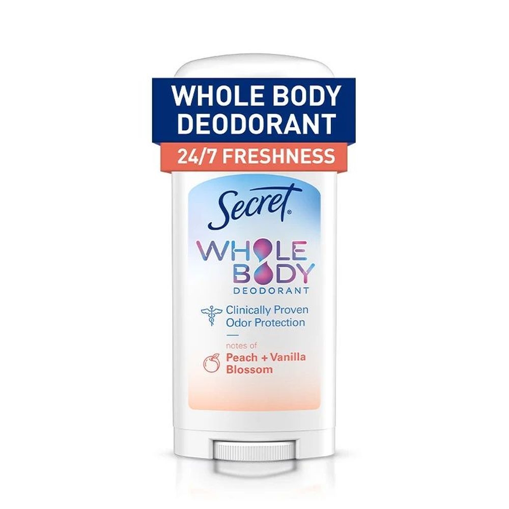 Secret Peach and Vanilla Blossom Whole Body Deodorants Stick for Women, 2.4 Ounce -- 12 per case