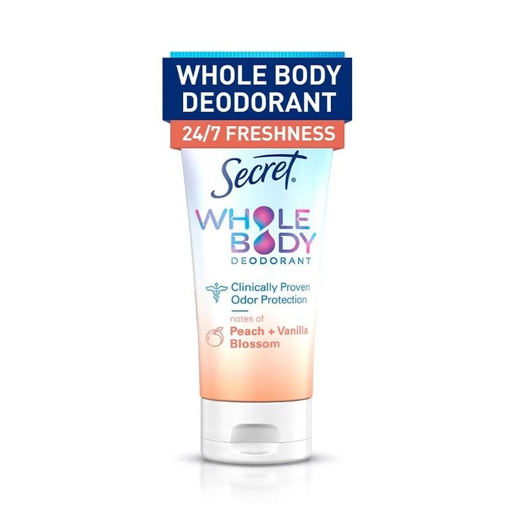 Secret Peach Vanilla Blossom Whole Body Deodorant Invisible Cream for Women, 3 Ounce -- 12 per case