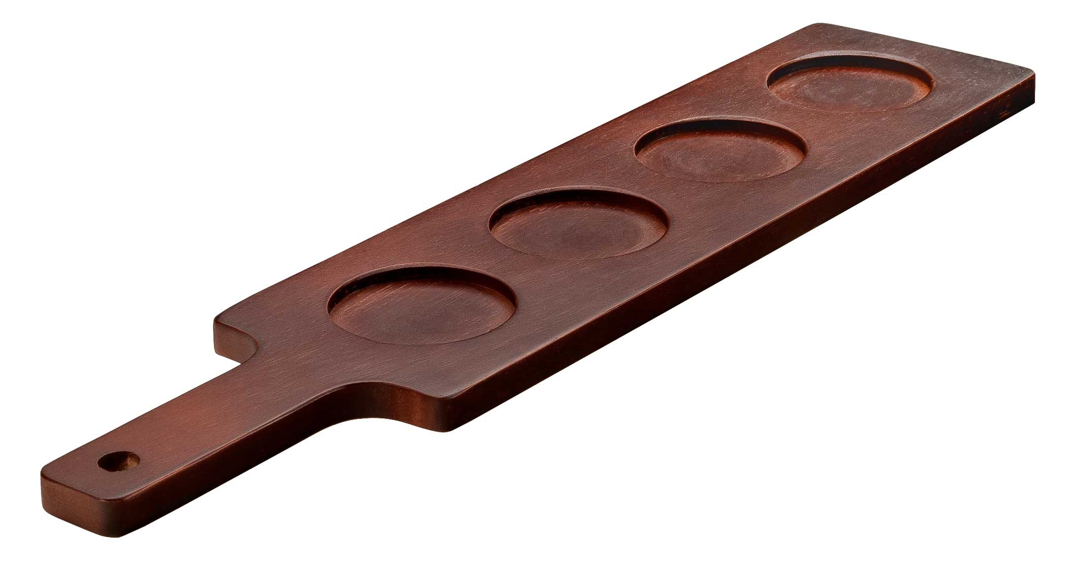 Libbey 96381 Melamine Matte Black 4 Well Flight, 16 7/8 x 3.5 inch -- 12 per case.