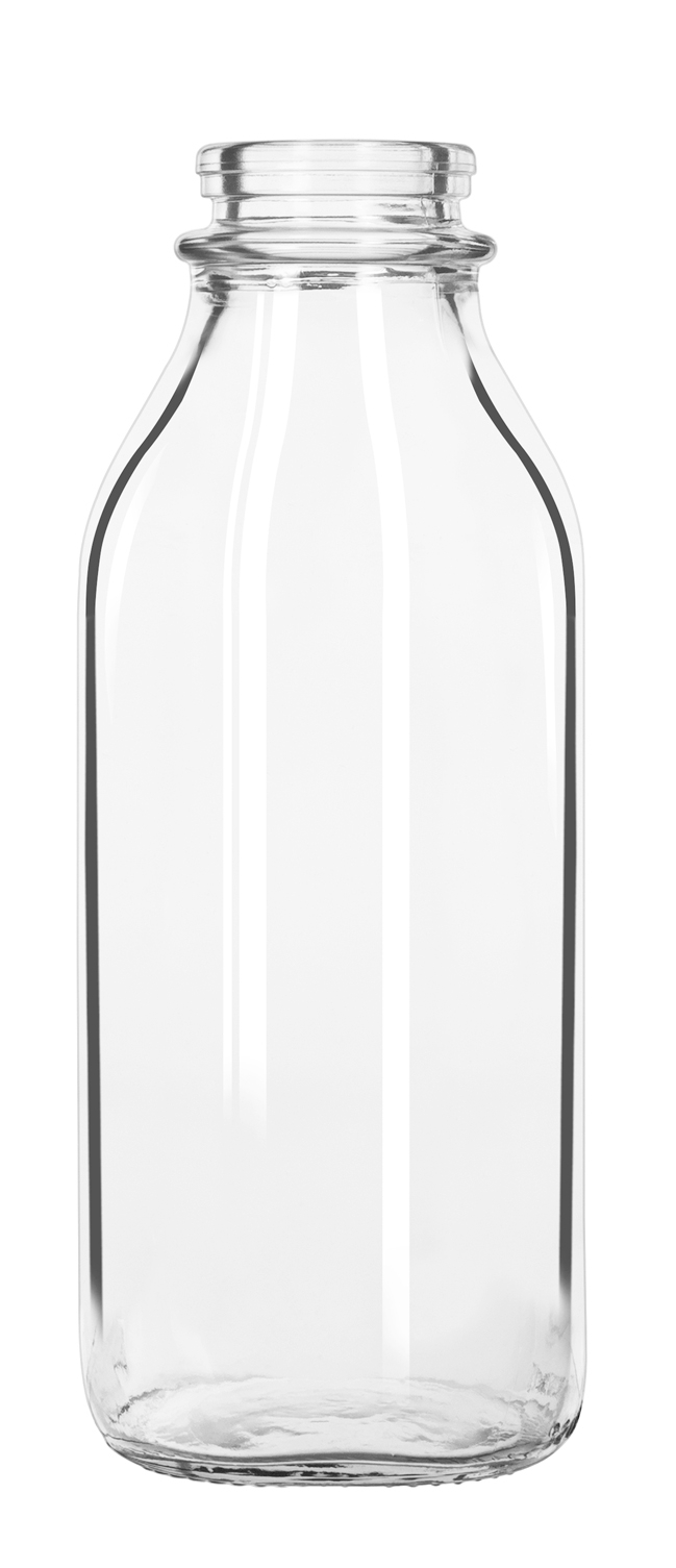 Libbey 92129 Glass Milk Bottle, 1 Liter -- 24 per case.