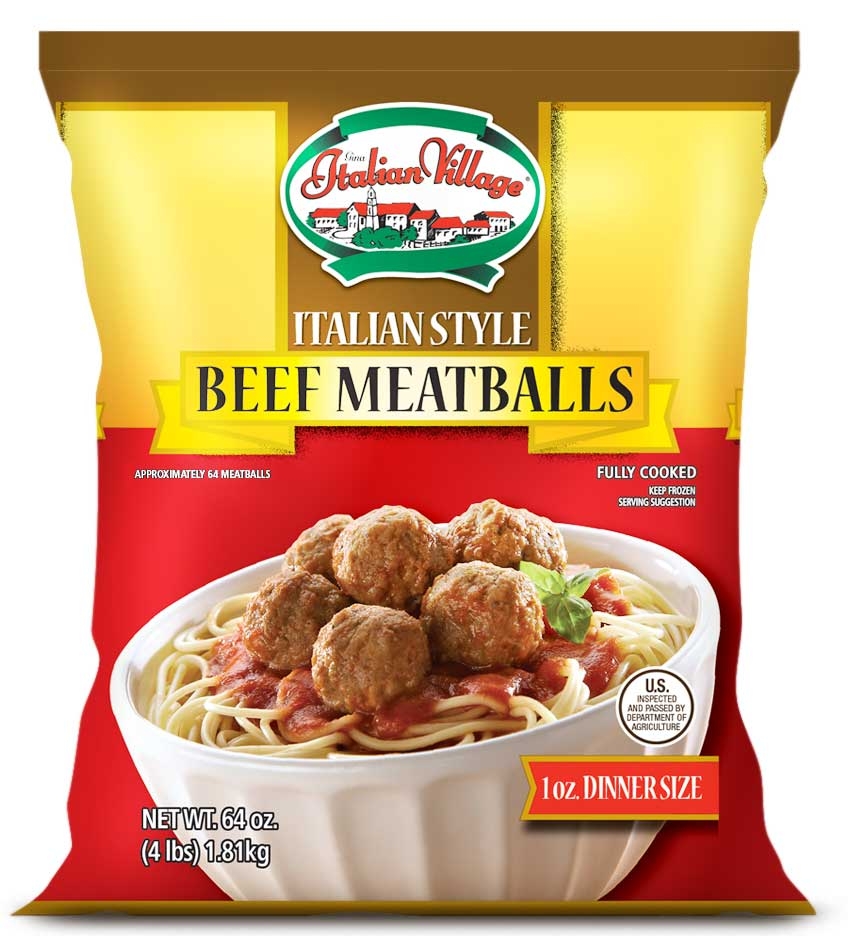 Italian Village 1 Ounce Italian Style Beef Meatball, 64 Ounce -- 7 per case