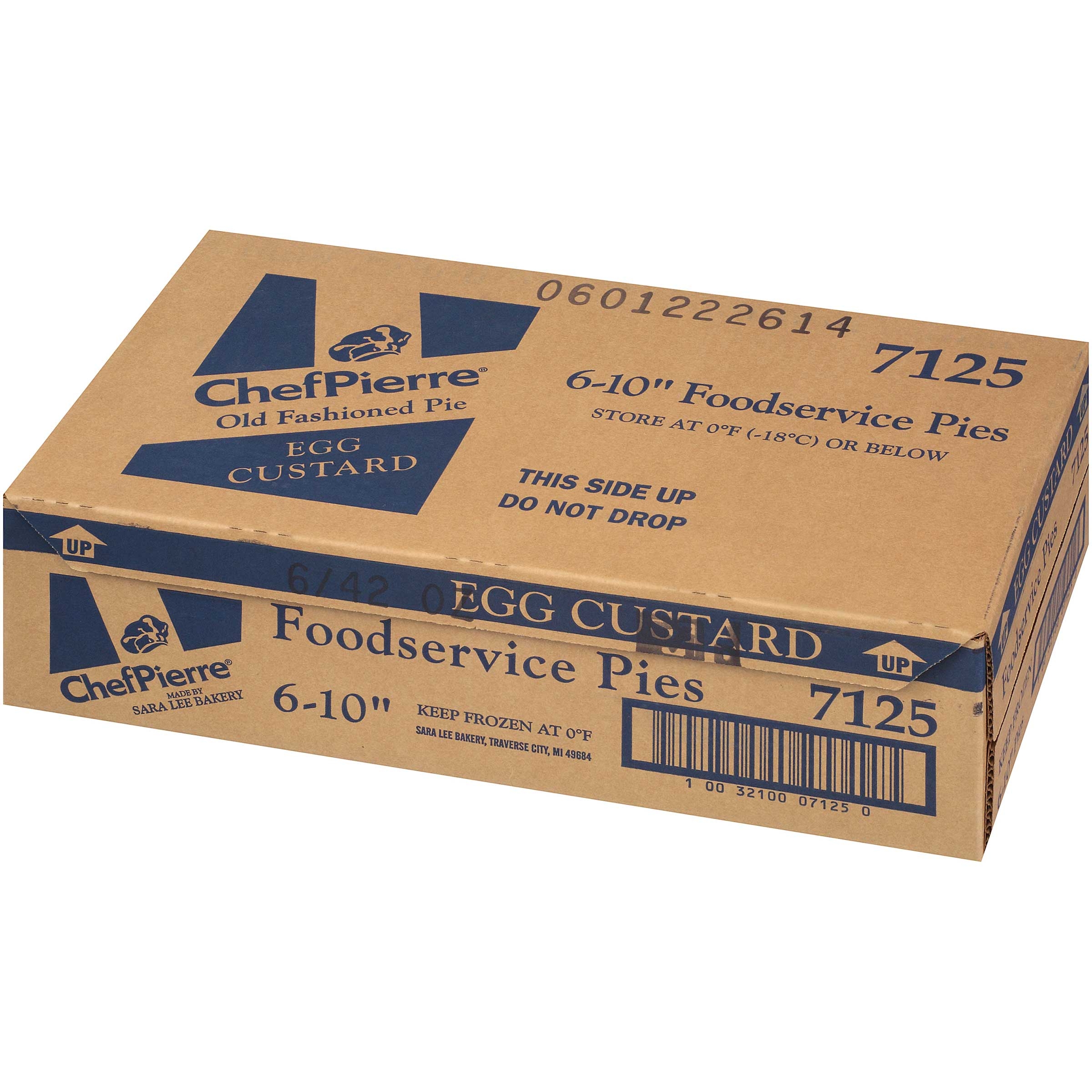 Sara Lee Chef Pierre Unbaked Egg Custard Open Face Pie, 10 inch -- 6 per case.