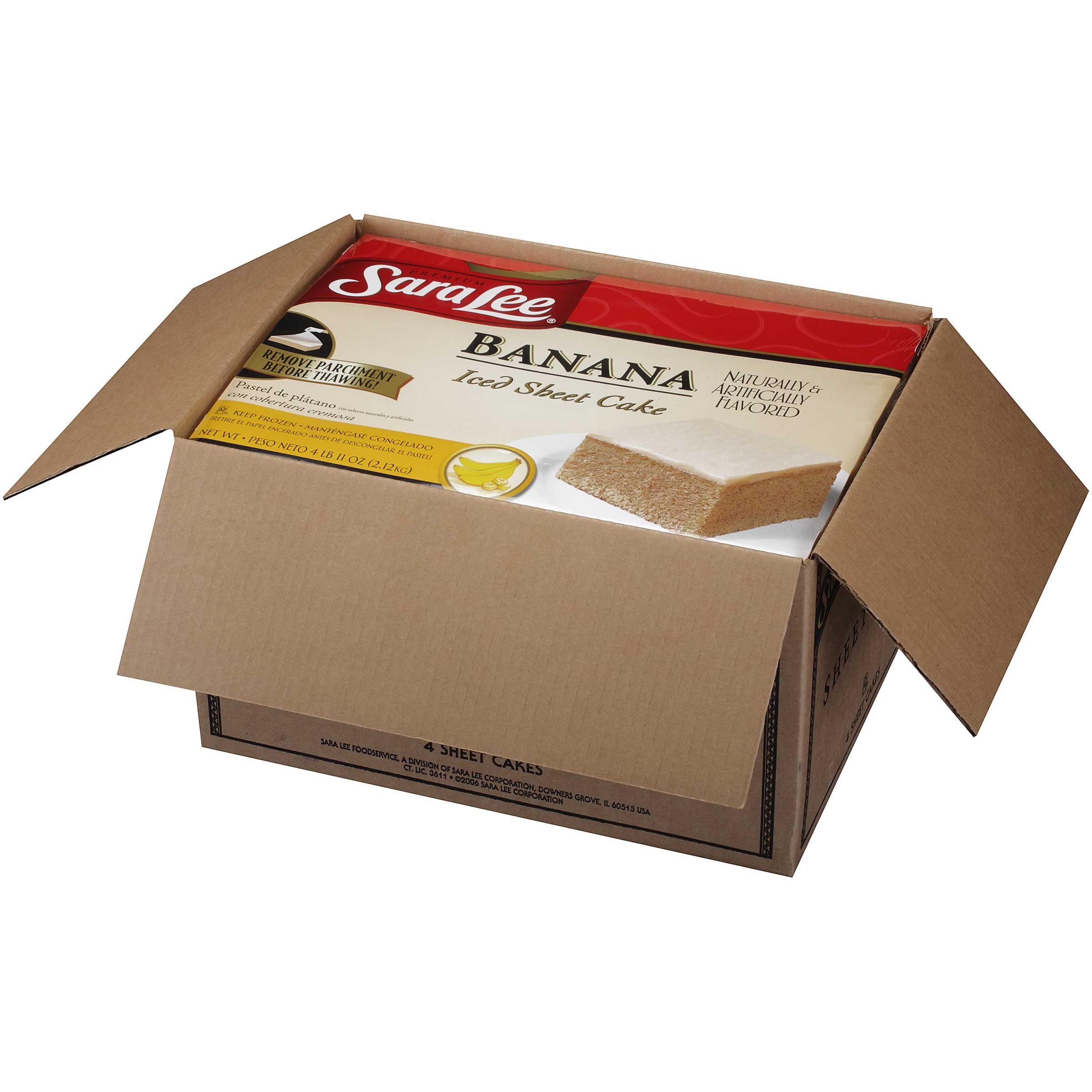 Sara Lee Iced Banana Sheet Cake, 12 x 16 inch -- 4 per case.