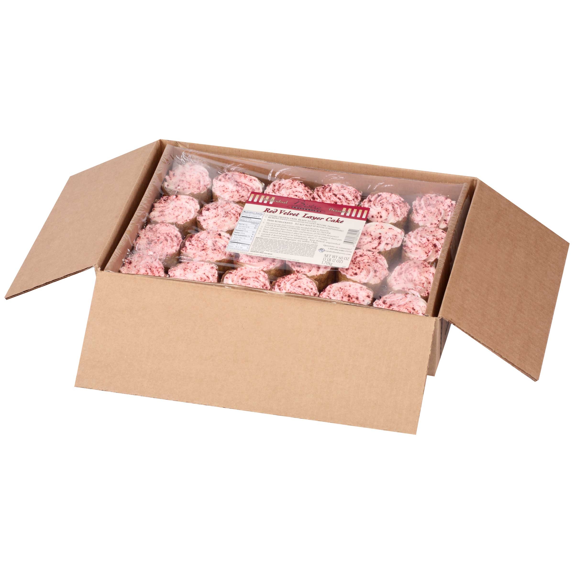 Bistro Collection Red Velvet Layer Dessert Cake -- 24 per case.