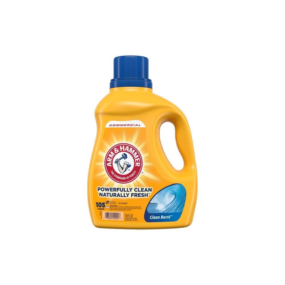Arm and Hammer Clean Burst Scent Liquid Laundry Detergent, 105 Ounce -- 4 per case.