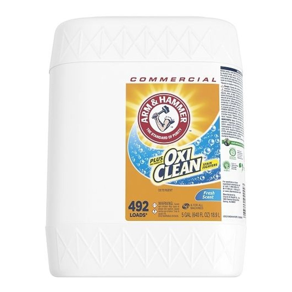 Arm and Hammer Plus OxiClean Fresh Scent Liquid Laundry Detergent, 5 Gallon