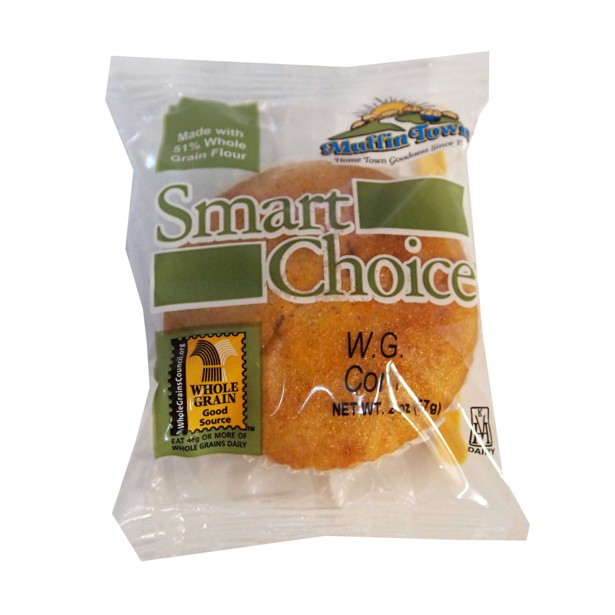 Smart Choice Whole Grain Corn Muffins, 2 Ounce -- 96 per case.