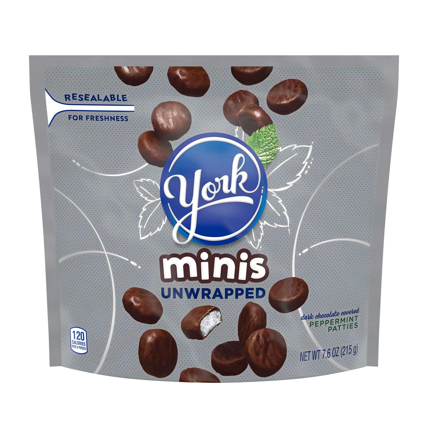 York Minis Dark Chocolate Covered Peppermint Patties, 7.6 Ounce -- 8 per case