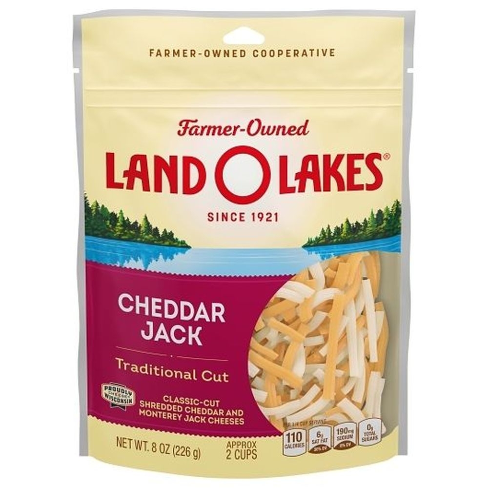 Land O Lakes Cheddar Monterey Jack Shreds, 8 Ounce - 6 per case