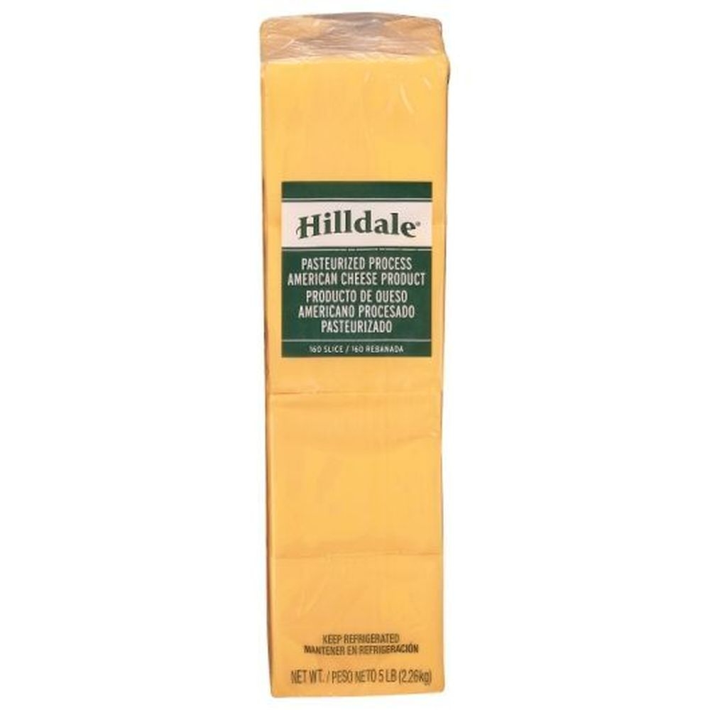 Hilldale Yellow American Cheese - 160 Slices, 5 Pound -- 4 per case