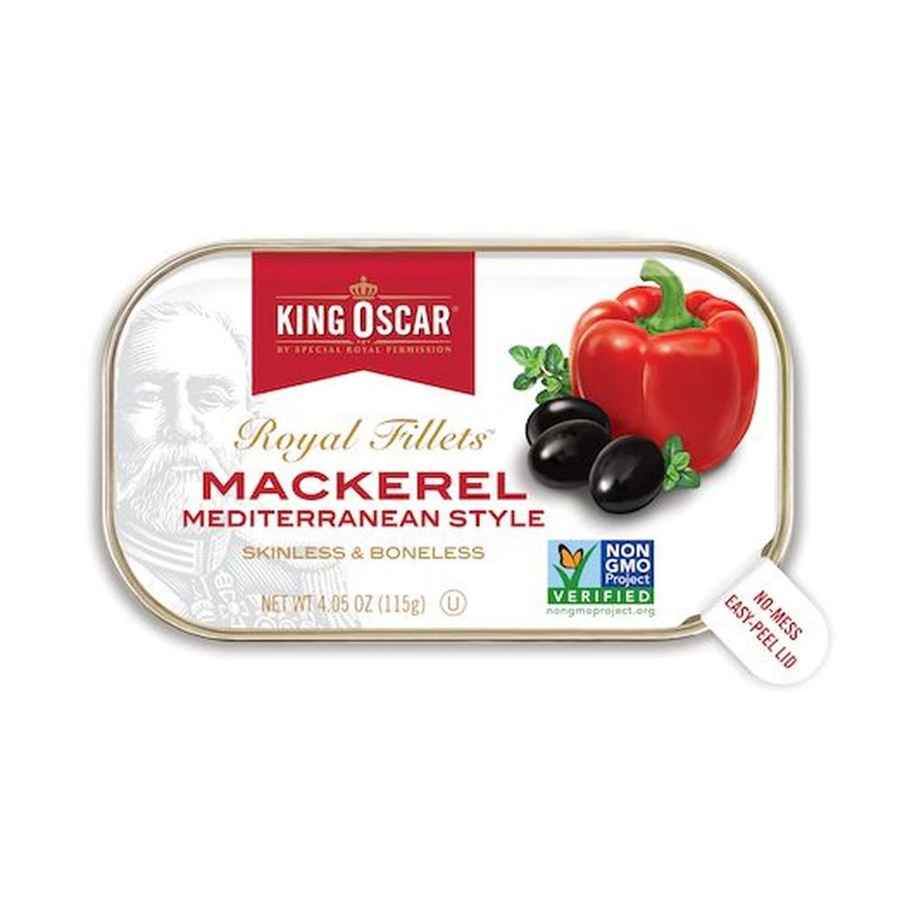 King Oscar Royal Fillet Mediterranean Style Skinless Boneless Mackerel, 4.05 Ounce -- 12 per case