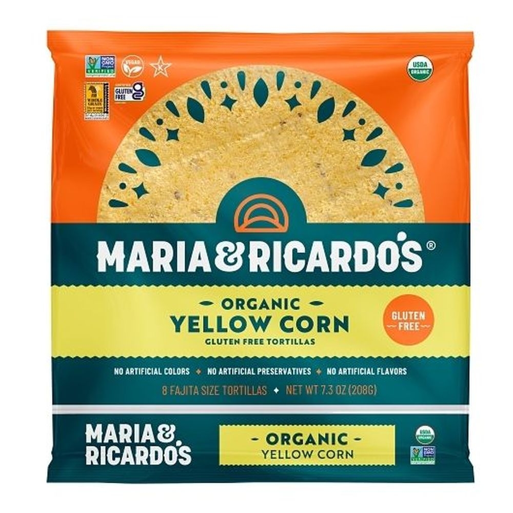 Maria and Ricardos 6 inch Organic Yellow Corn Tortilla, 7.3 Ounce -- 8 per case